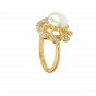 The Pearl Twirls Gold Diamond Ring