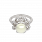 The Pearl Twirls Gold Diamond Ring