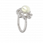 The Pearl Twirls Gold Diamond Ring