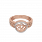 MSR001787CD Auspicious Om Halo Gold Diamond Ring