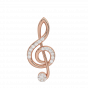 The G clef Music Note Gold Diamond Pendant