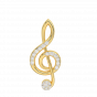 The G clef Music Note Gold Diamond Pendant