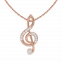 The G clef Music Note Gold Diamond Pendant