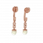 White Droplets Gold Diamond & Pearl Earring