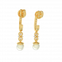 White Droplets Gold Diamond & Pearl Earring