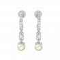 White Droplets Gold Diamond & Pearl Earring