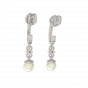 White Droplets Gold Diamond & Pearl Earring