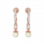 White Droplets Gold Diamond & Pearl Earring