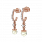 White Droplets Gold Diamond & Pearl Earring