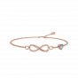 Infinity gold and diamond bracelet with blue heart