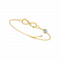 Infinity gold and diamond bracelet with blue heart