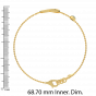 Infinity gold and diamond bracelet with blue heart