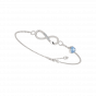 Infinity gold and diamond bracelet with blue heart