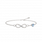 Infinity gold and diamond bracelet with blue heart