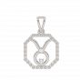 Taurus Zodiac Sun Sign Gold Diamond Pendant
