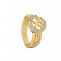 MSR001787CD Auspicious Om Halo Gold Diamond Ring