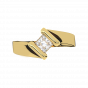Cubic Solitaire Gold Diamond Ring